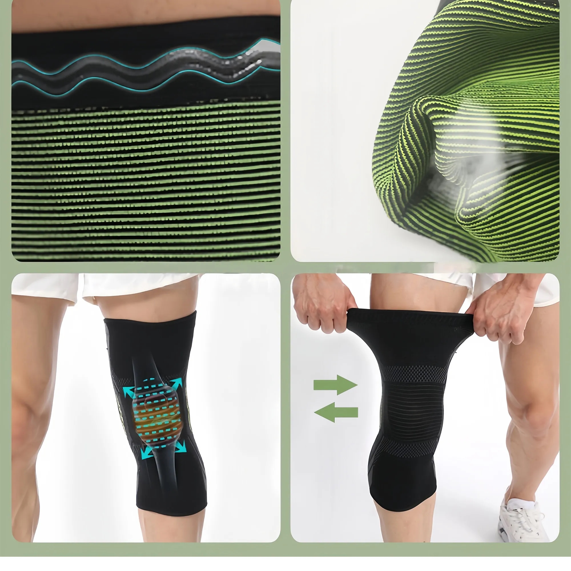 Knitted Nylon Knee Support Brace For Sports & Active Wear 2