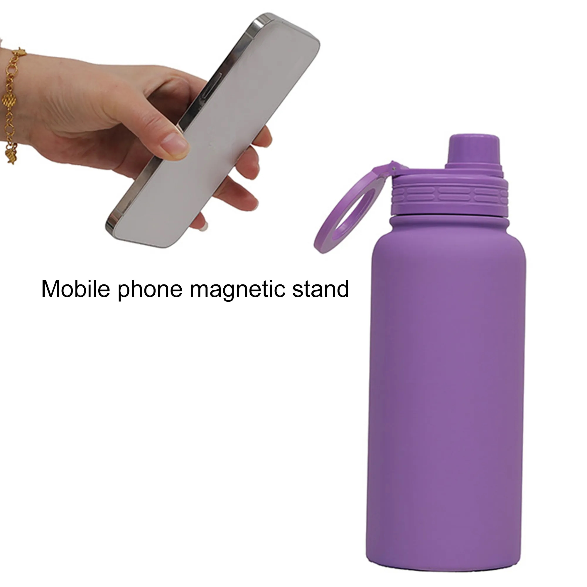 1L Insulated Water Bottle with Phone Holder 3