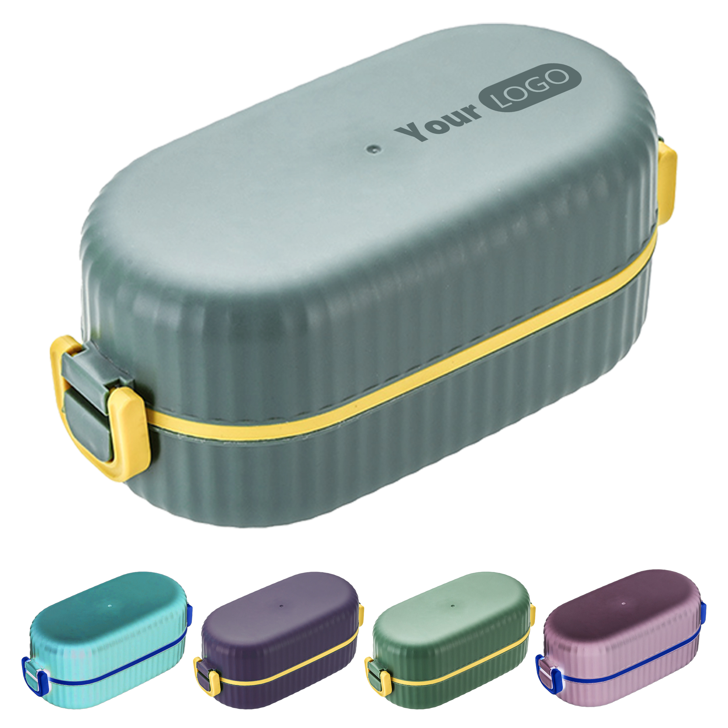 Plastic Convenient Double-Layer Bento Box For Office Workers 2