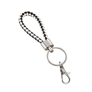 Rotated Ring Weaved PU Leather Keychain Key Organization 16