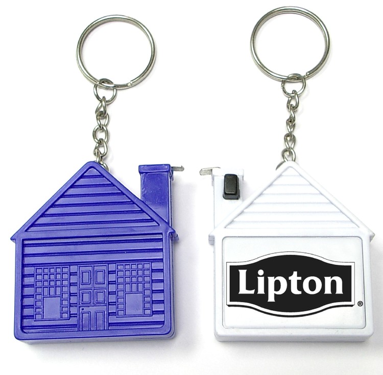 House shape tape measure with key chain