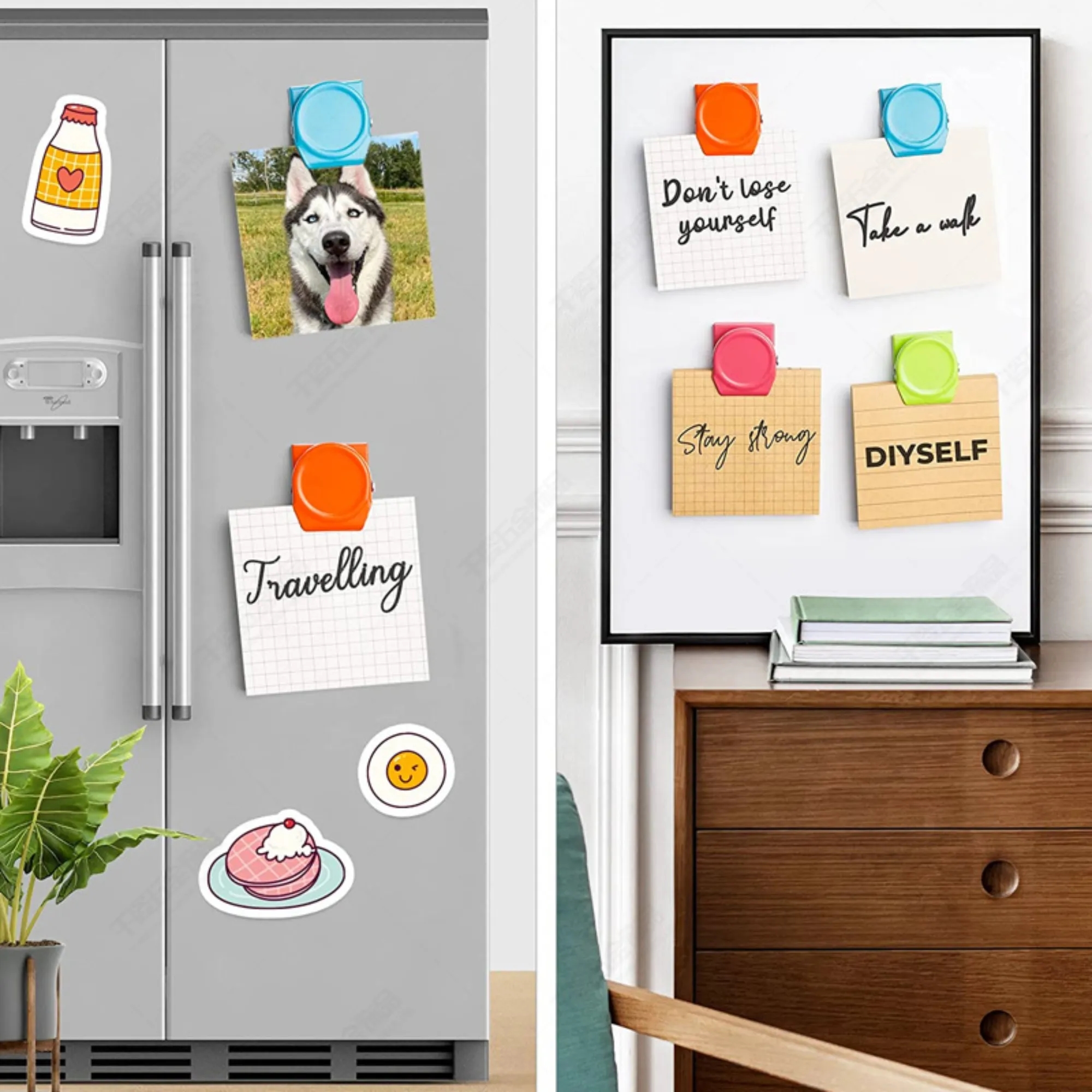 Magnet Clip Metal Refrigerator With Colored Iron Clip 2-in-1 4
