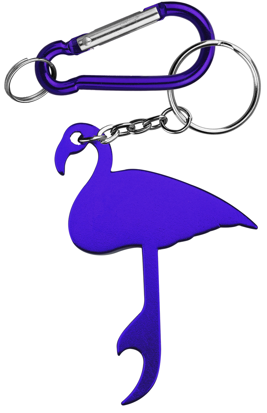 Flamingo Shaped Aluminum Bottle Opener with Key Chain & Carabiner 5