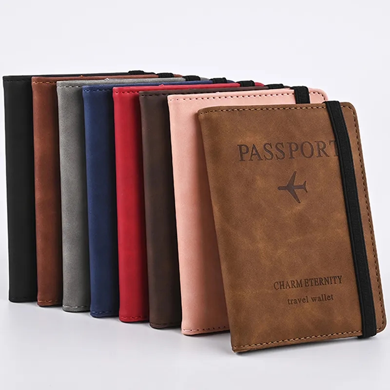 RFID Blocking Travel Wallet Passport Holder With Elastic 4