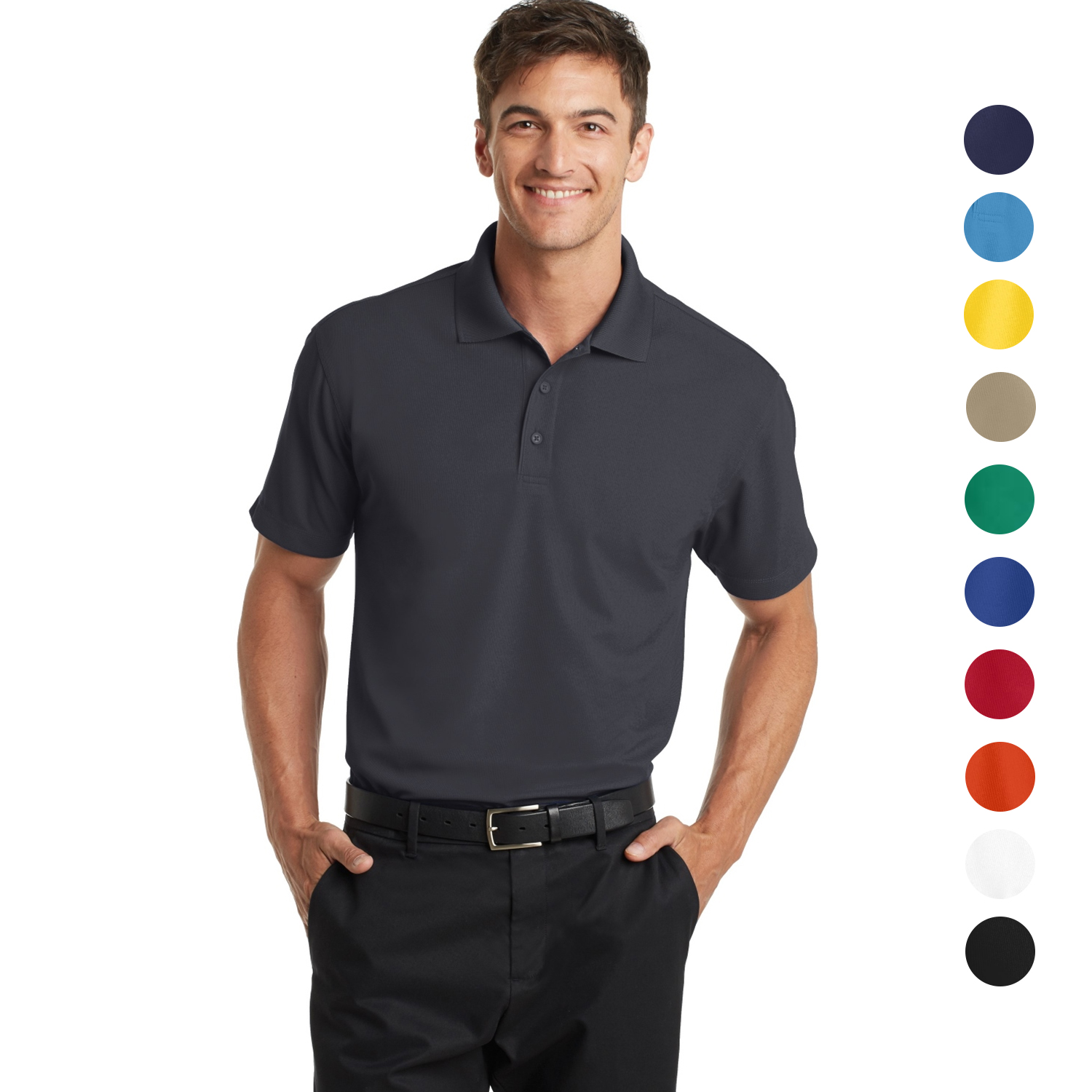 Port Authority Dry Zone Grid Polo w/ Screen Print 4.28 oz. 2