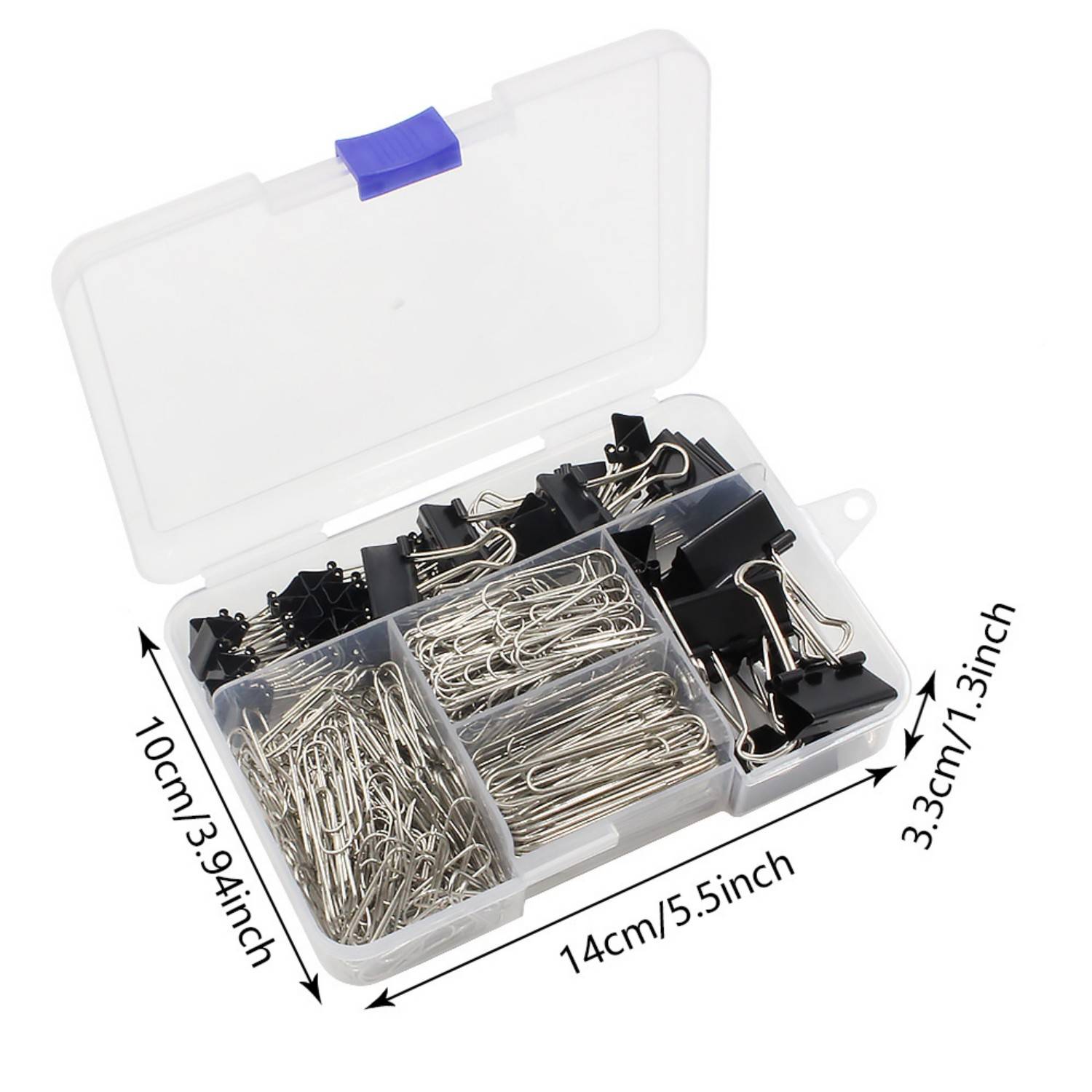 340PCS Paperclips Binder Clips Set w/Storage Box 5