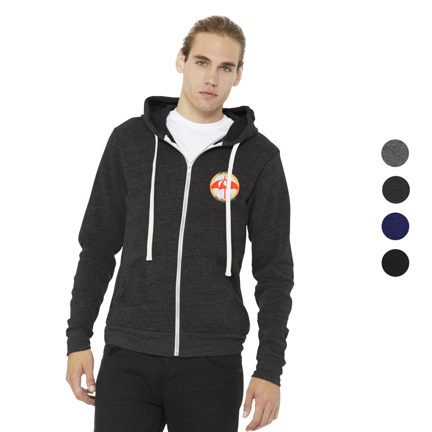 BELLA+CANVAS Unisex Triblend Sponge Fleece Full-Zip Hoodies 1