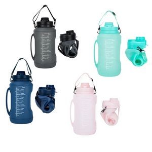 Collapsible Water Bottle with Straw and Time Marker 3