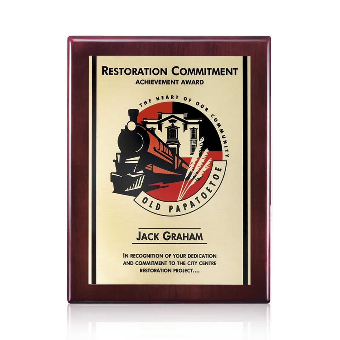 Oakleigh/AstroSub Plaque - Rosewood/Gold 2