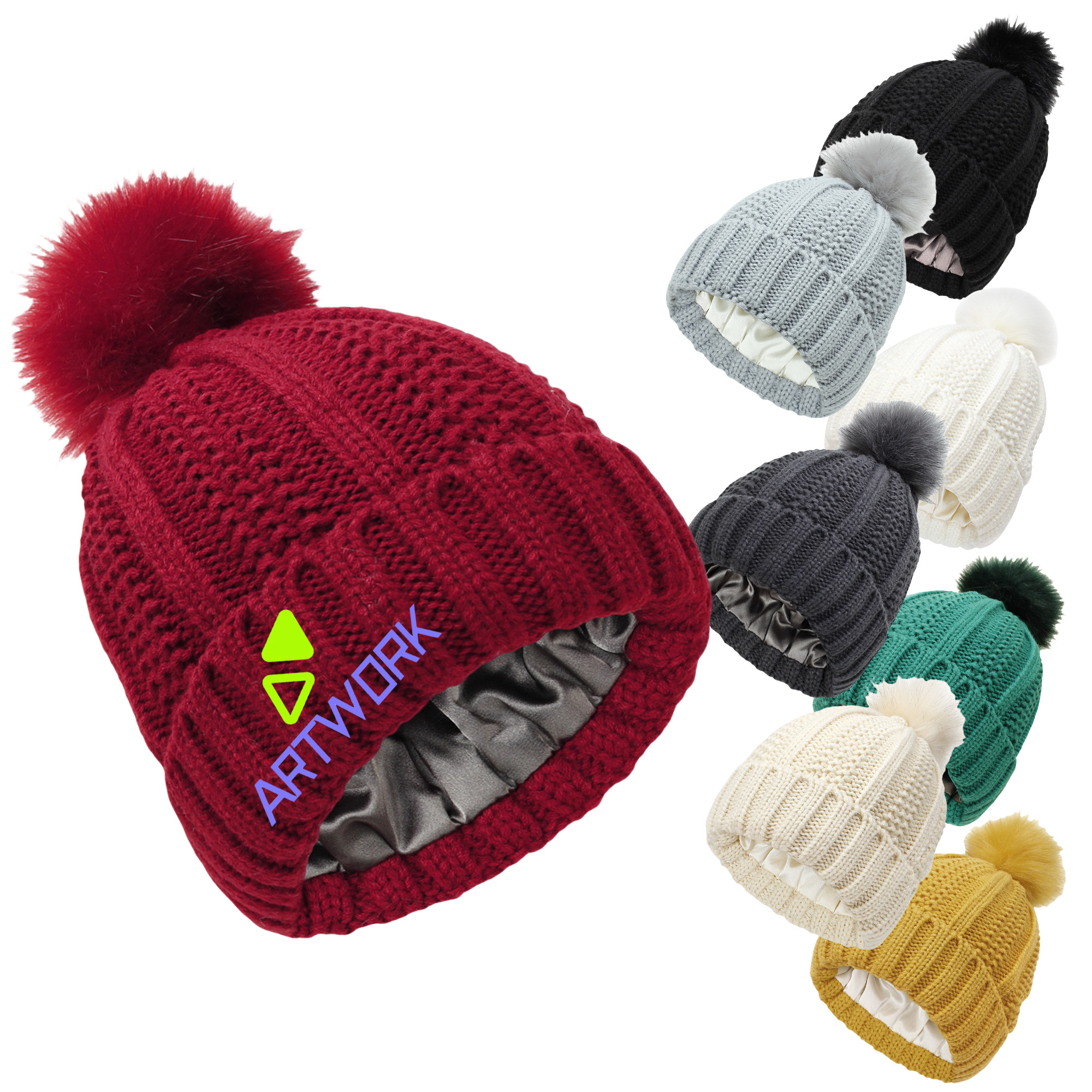 Thick Cable Women Knit Beanie 5
