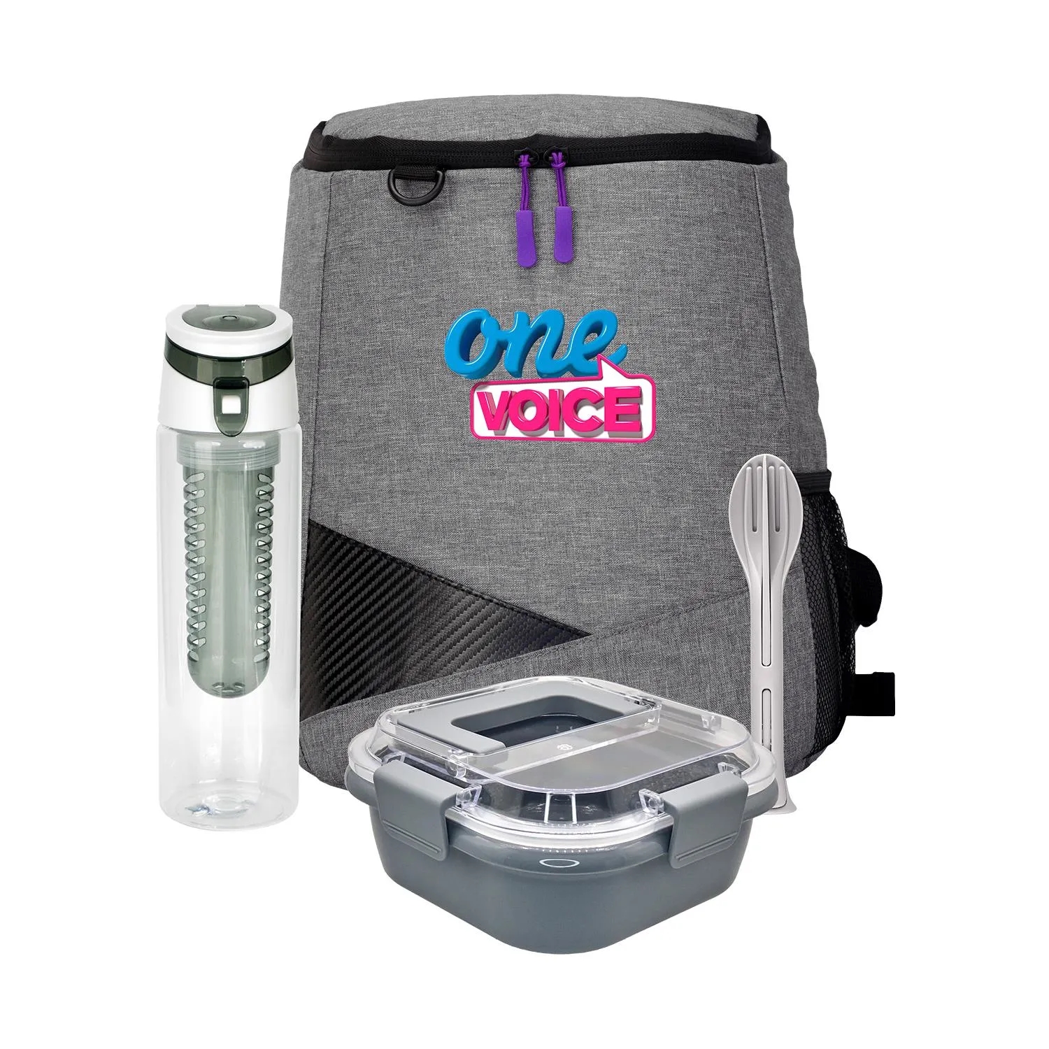 Trendy Lunch Box & Utensil Backpack Set 3