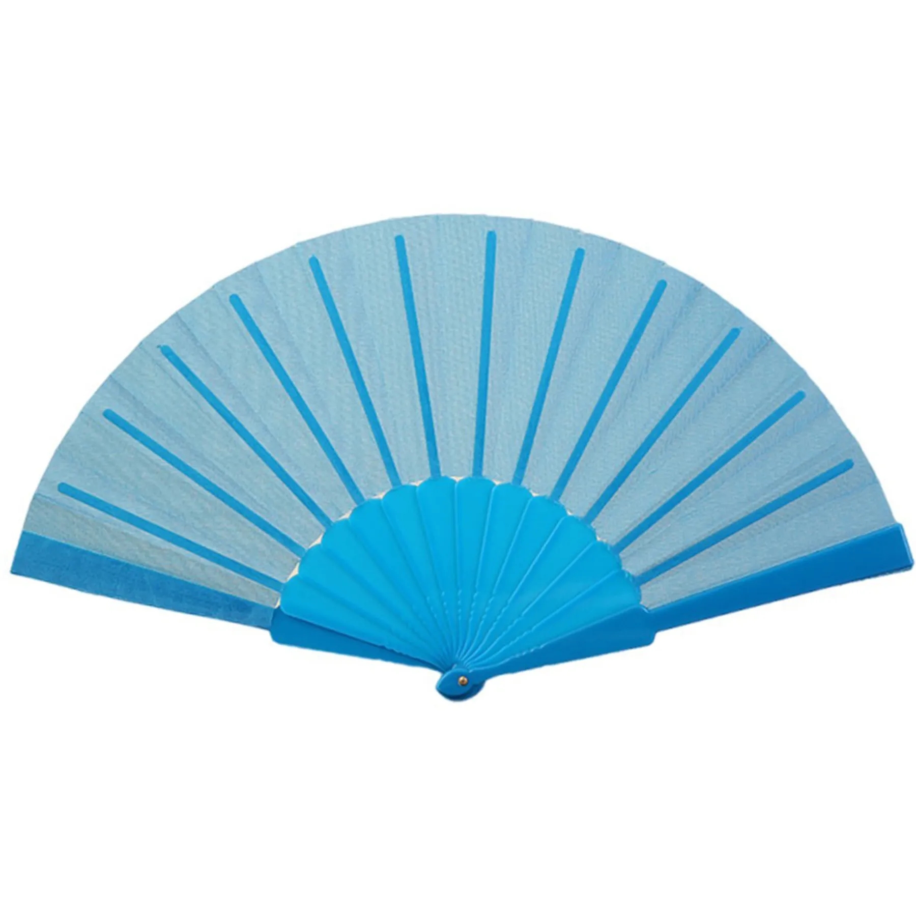 Nylon Folding Hand Fan W/ Plastic handle 8