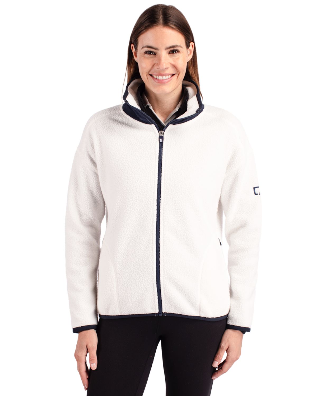 Cutter & Buck Cascade Epic Comfort Recycled Sherpa Fleece Womens Full Zip Jacket 6