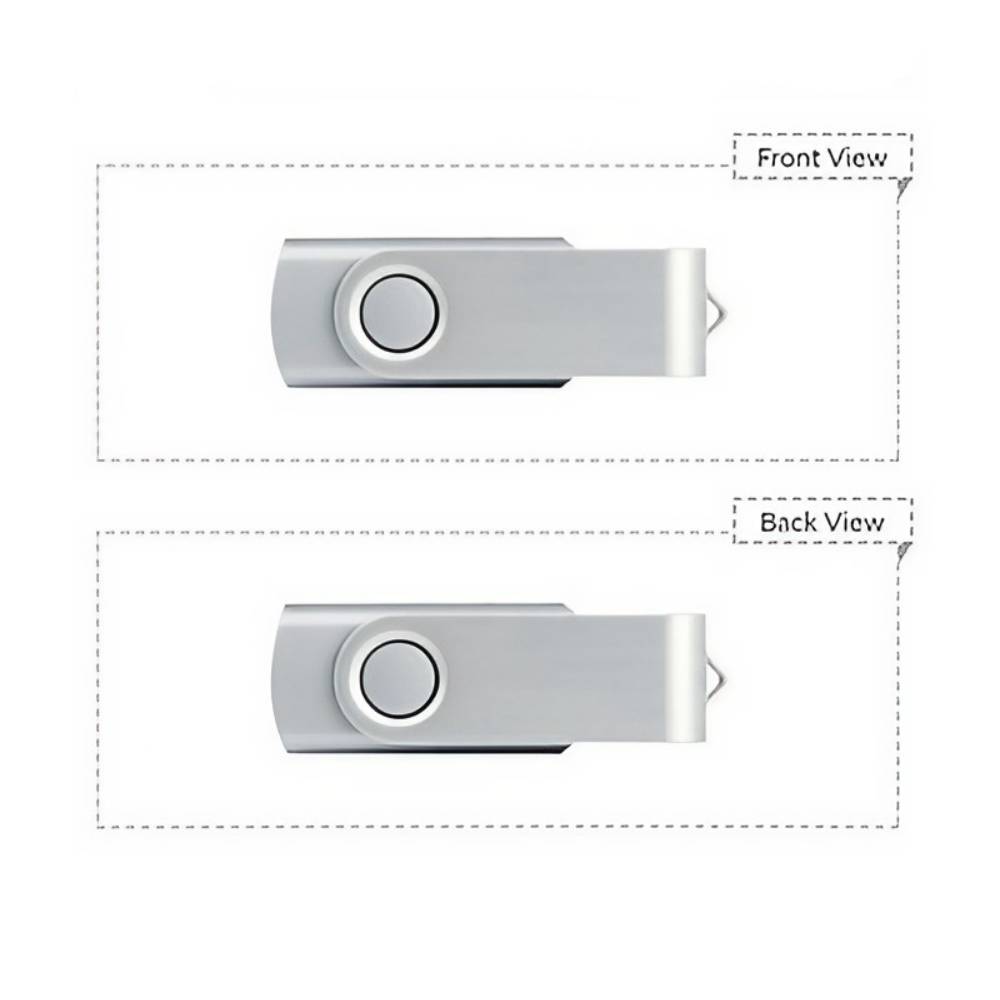 Plastic USB Flash Drive W/ Metal Swivel Cover (1GB) 11