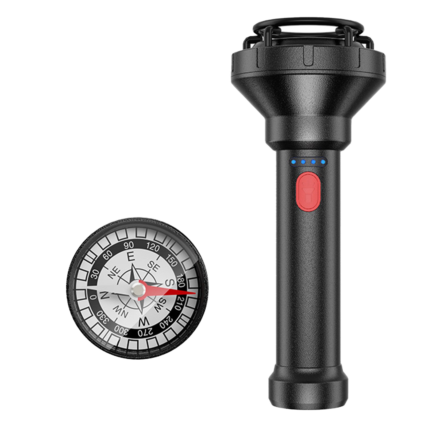 USB Rechargeable Compass Flashlight 2