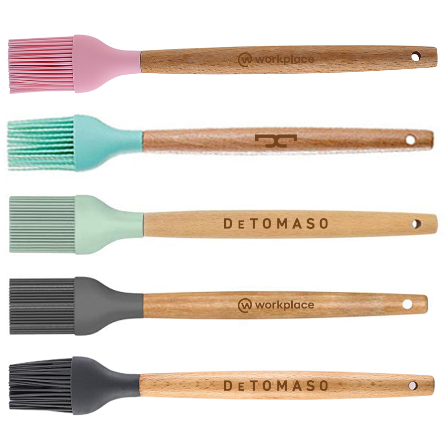 Silicone Kitchen Brush with Wooden Handle, Optional Cooking Utensil Set 4