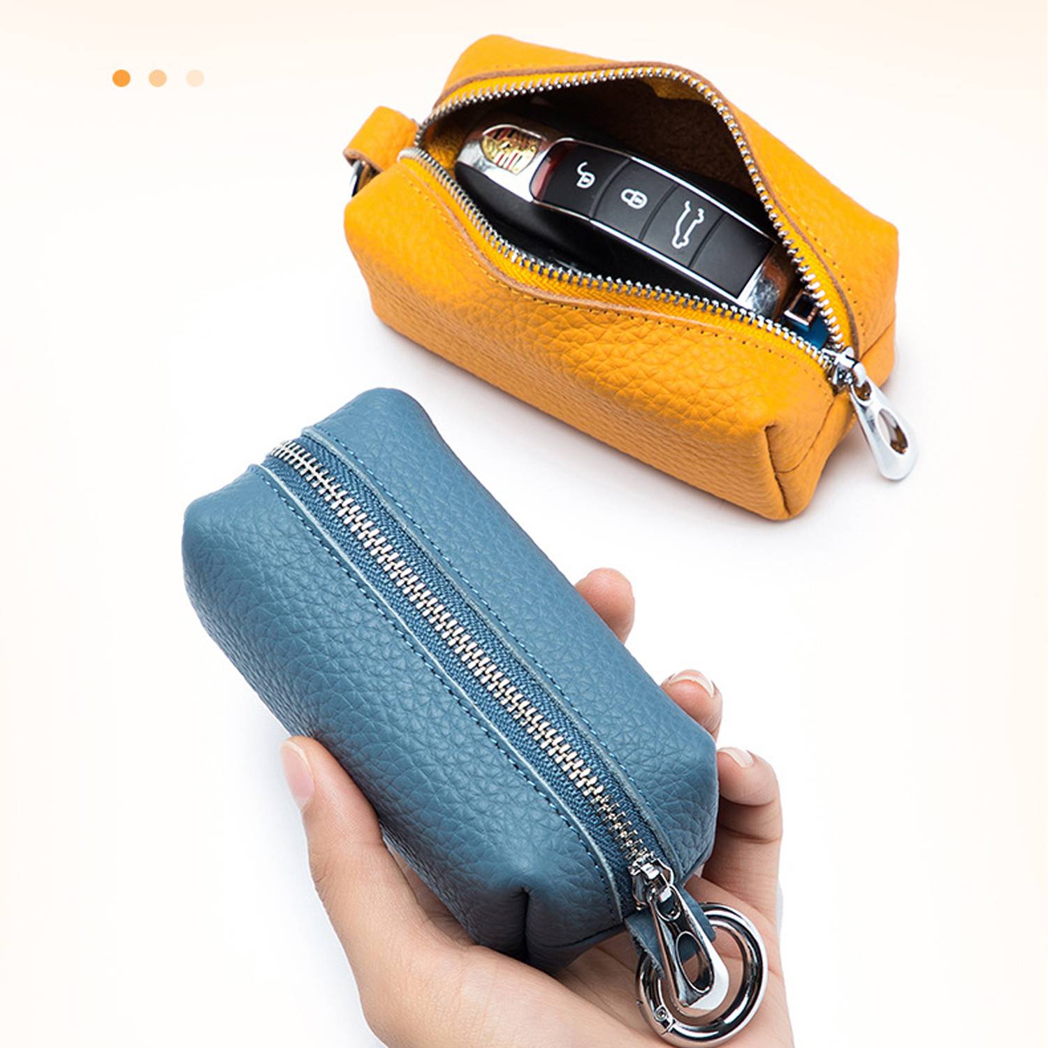 Large Capacity Soft Leather Car Keychain Wallet Purse 3