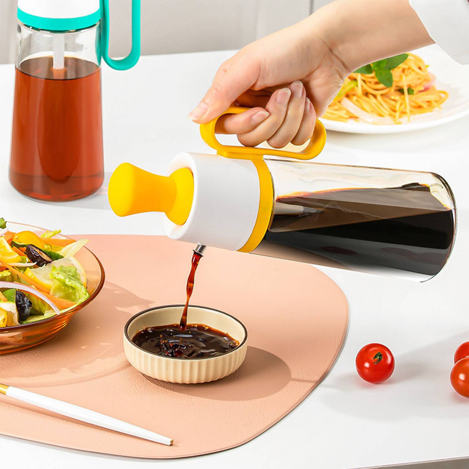 2 In 1 Glass Oil Bottle w/ Silicone Brush 6