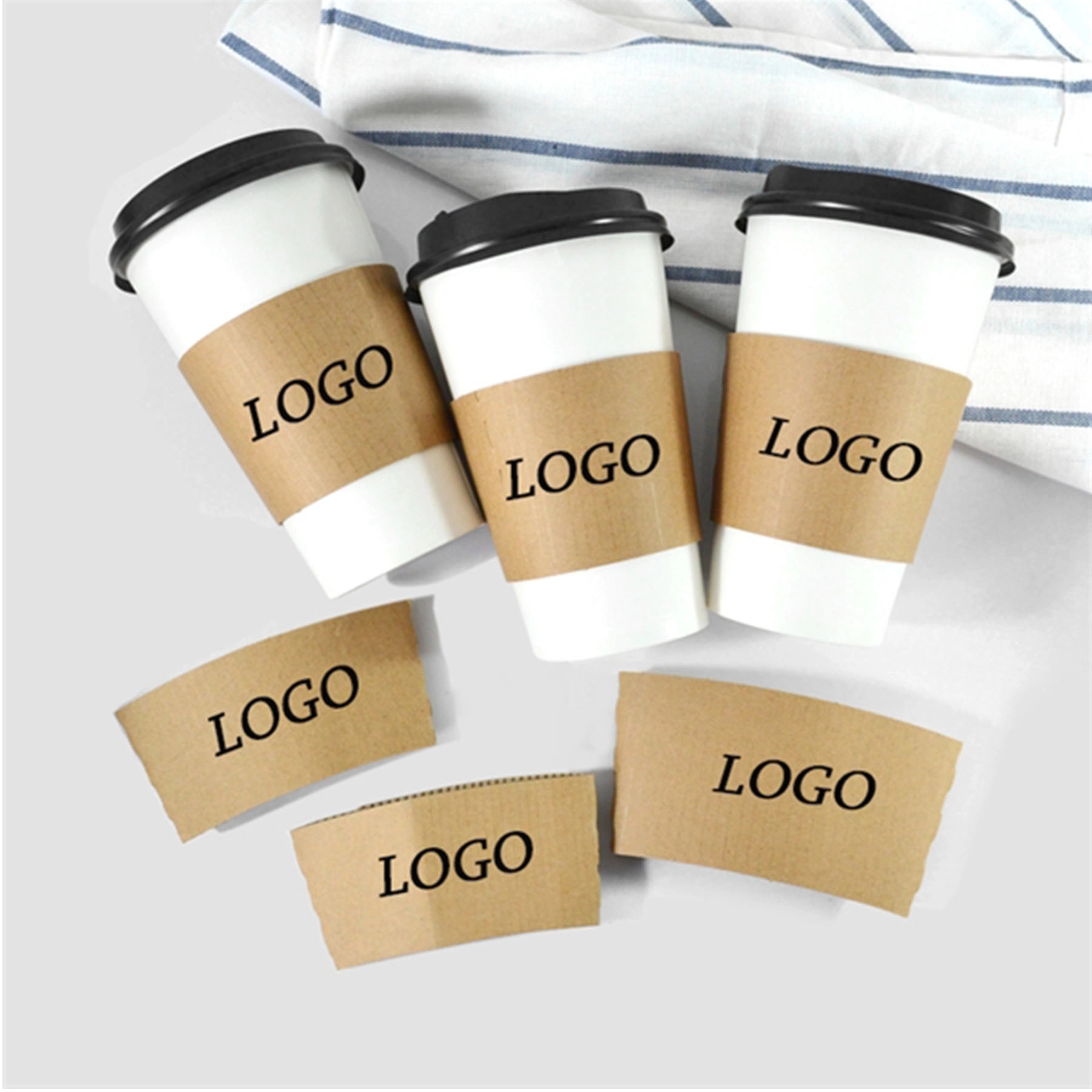 12/14/16/20/24 oz Kraft Beverage Cup Sleeve
