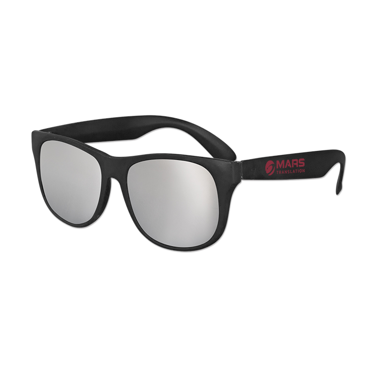 Classic Black Frame Mirror Lens Sunglasses 3