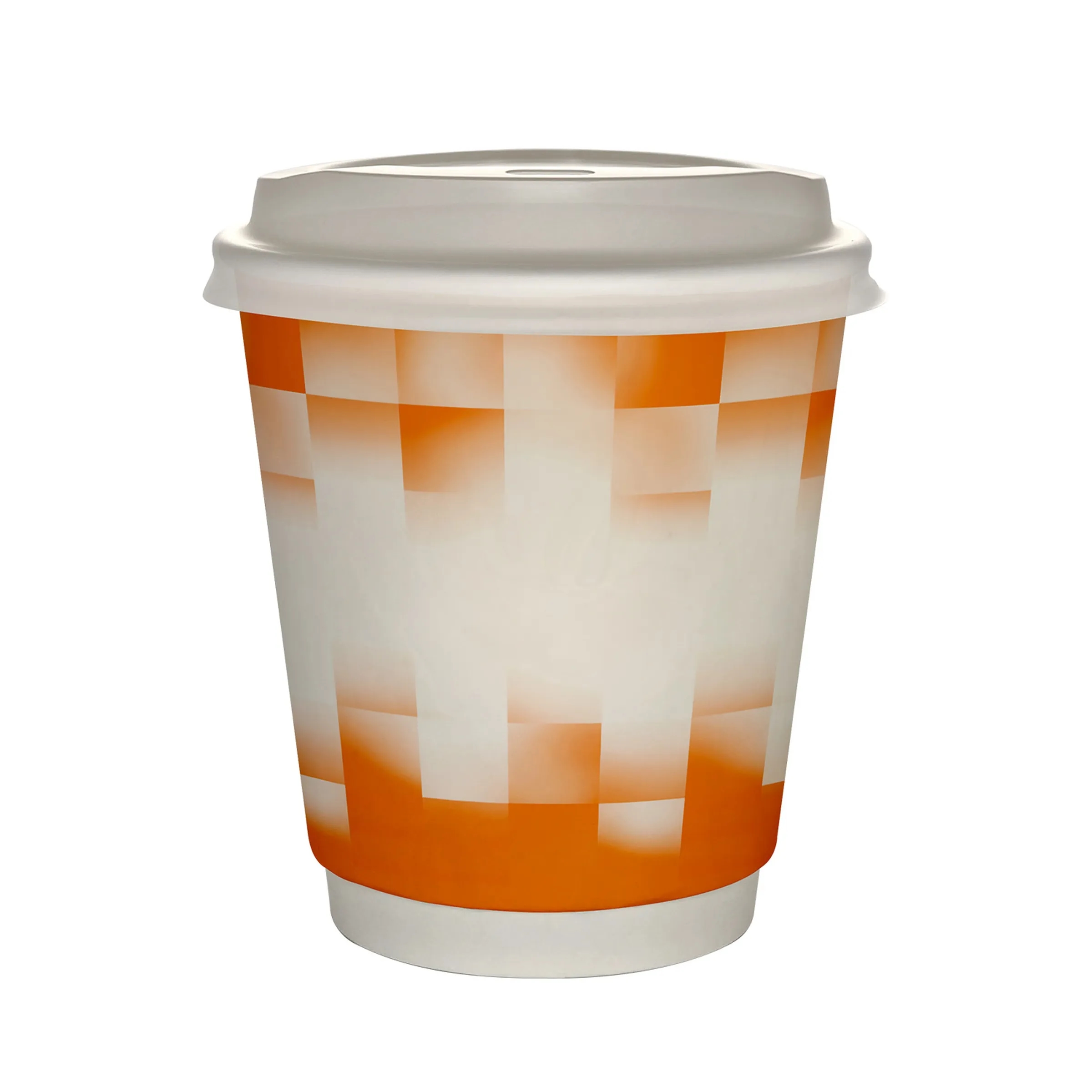 10 oz Full Color Shaded Checkers Insulated Paper Cup With Li 9