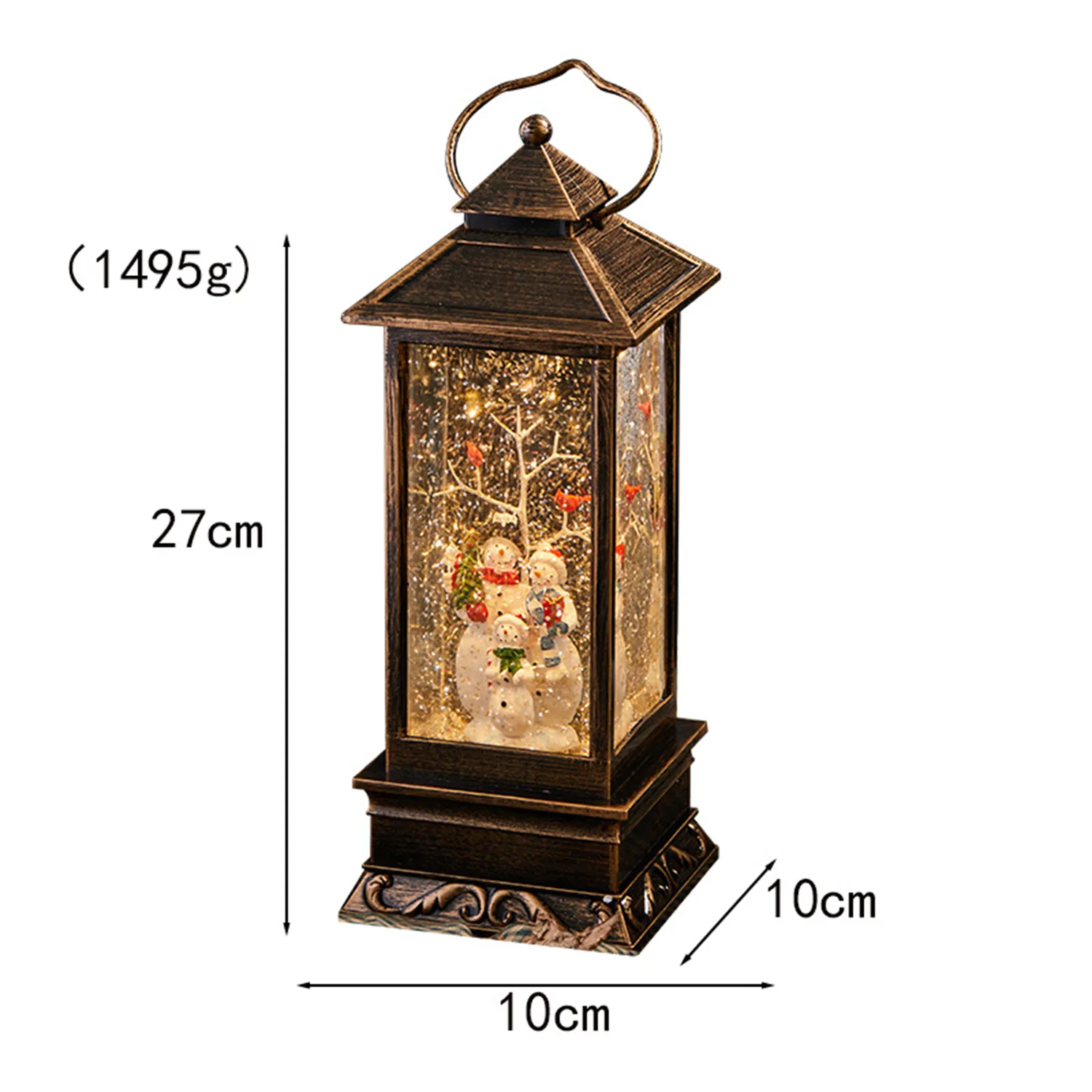 Christmas Music Box Crystal Lantern Ornaments 8