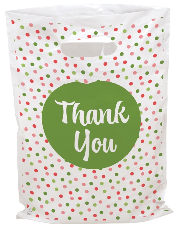 Polka Dots Seasonal Predesigned Plastic Bag (9" x 13")