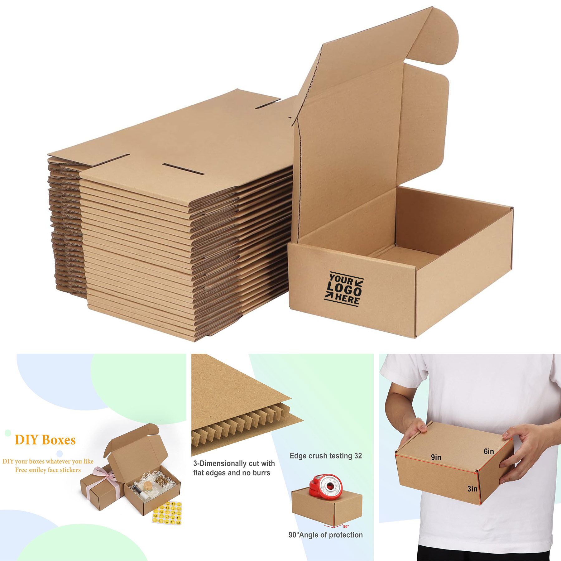 Corrugated Cardboard 9x6x3 Inches Shipping Box for Mailing Packing 2