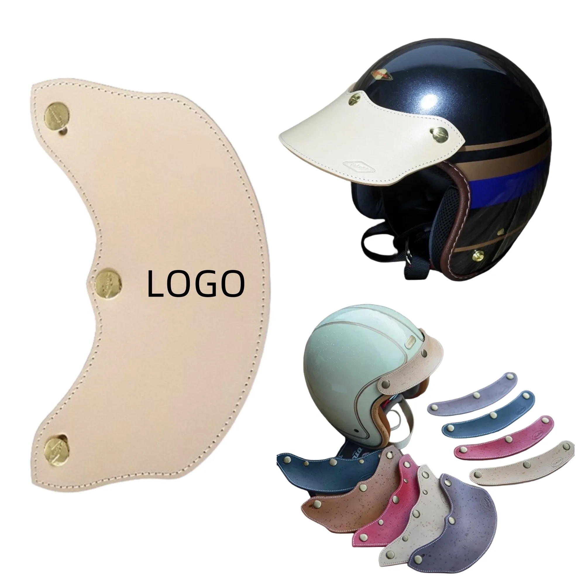 Detachable Leather Visor For Helmet Protection 2