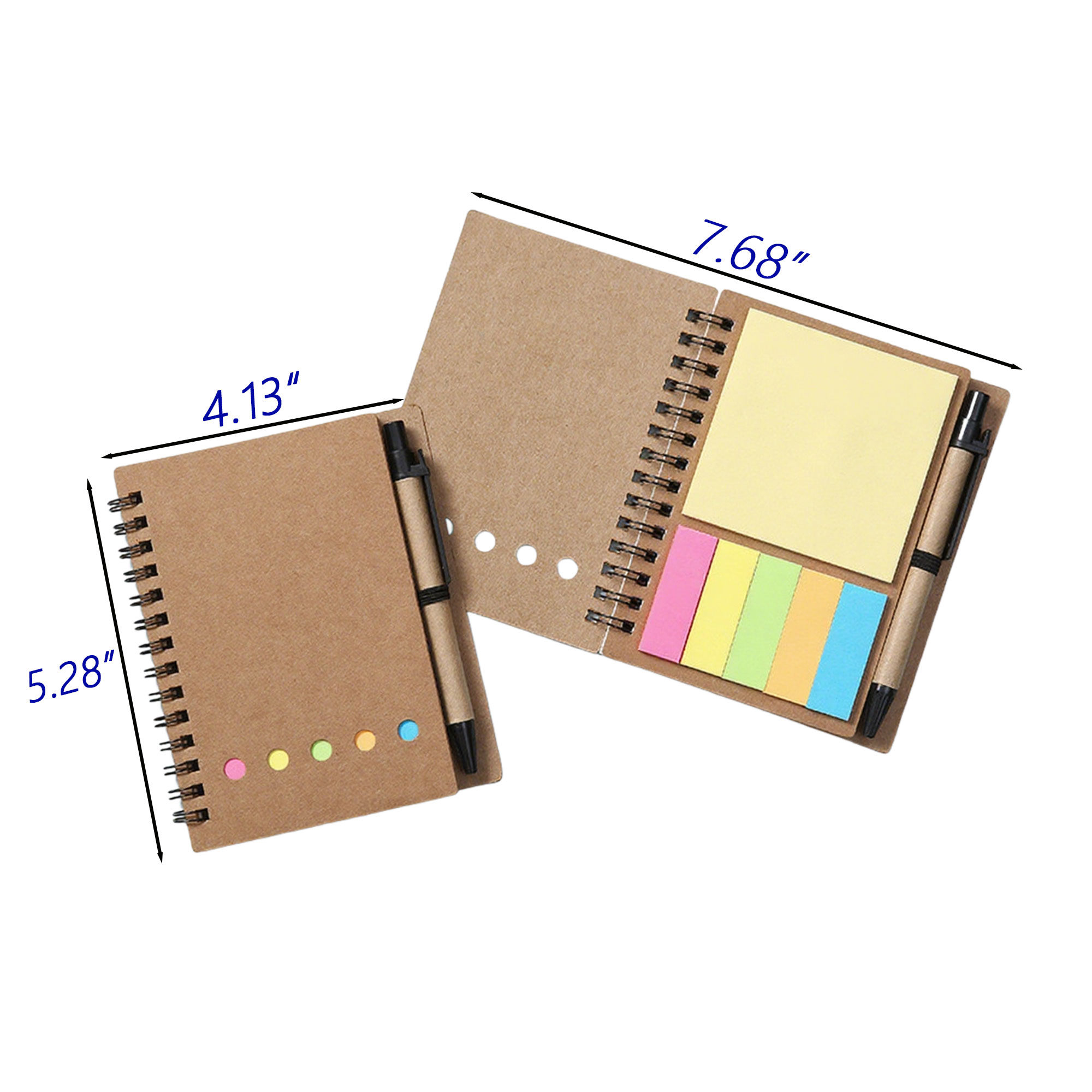 Spiral Notebook with Journals Sticky Note Pen 9