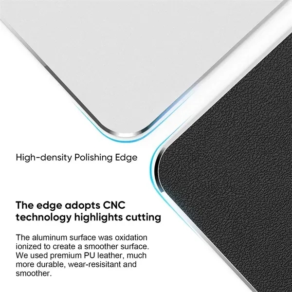 Premium Dual-Side Metal Aluminum Leather Mouse Pad 3