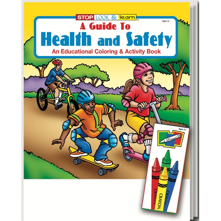 A Guide to Health and Safety Coloring Book Sets - 4 Pack Crayons Ages 3-11 1