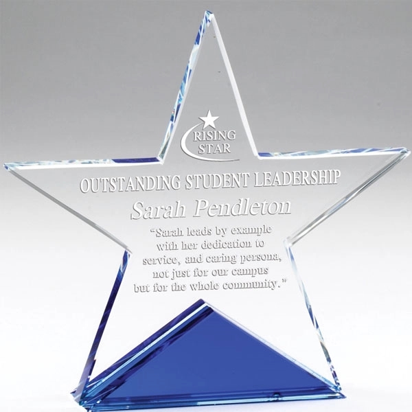 Star Blue Crystal Trophy 2