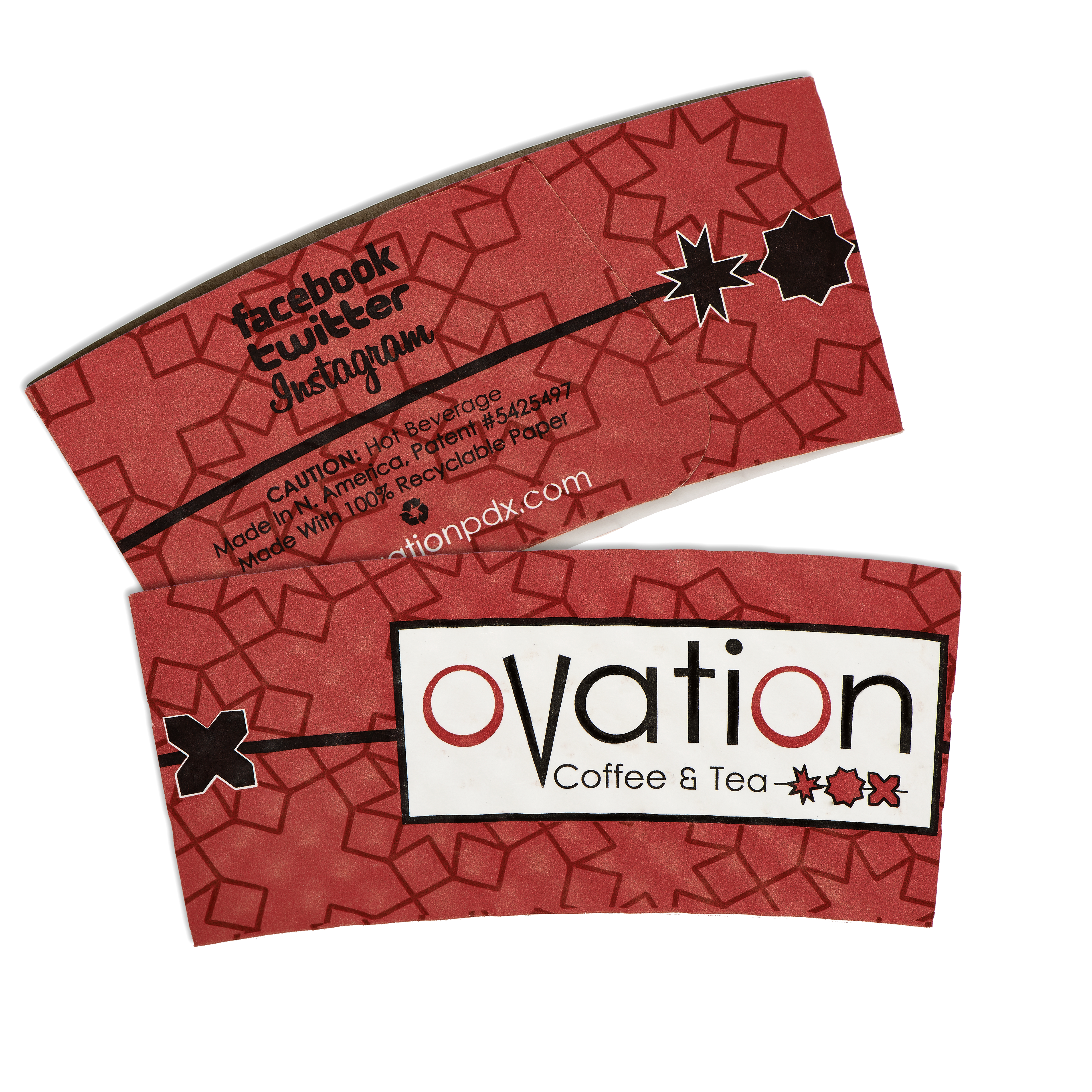 Large White "ECONO" Hot Cup Sleeves - Flexographic printed 3