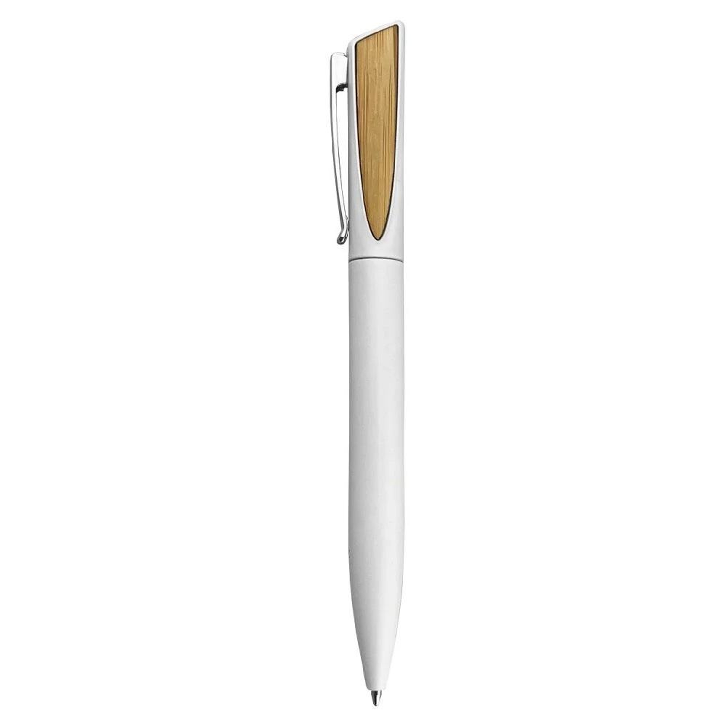 Stainless Steel Bamboo Twist Action Ballpoint Pen 6
