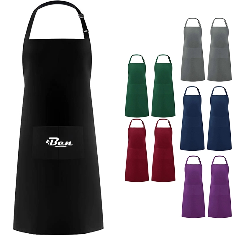 Adjustable Bib Apron Waterdrop Resistant With 2 Pockets 6