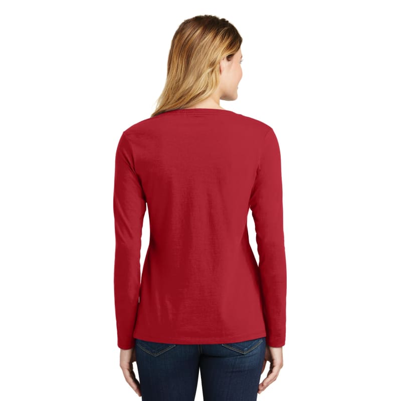 Port & Company Women's Long Sleeve Fan Favorite V-Neck Tee. 90