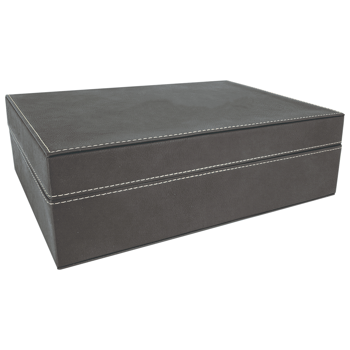 12 1/4" x 8 1/4" Black/Gold Leatherette Premium Gift Box 3