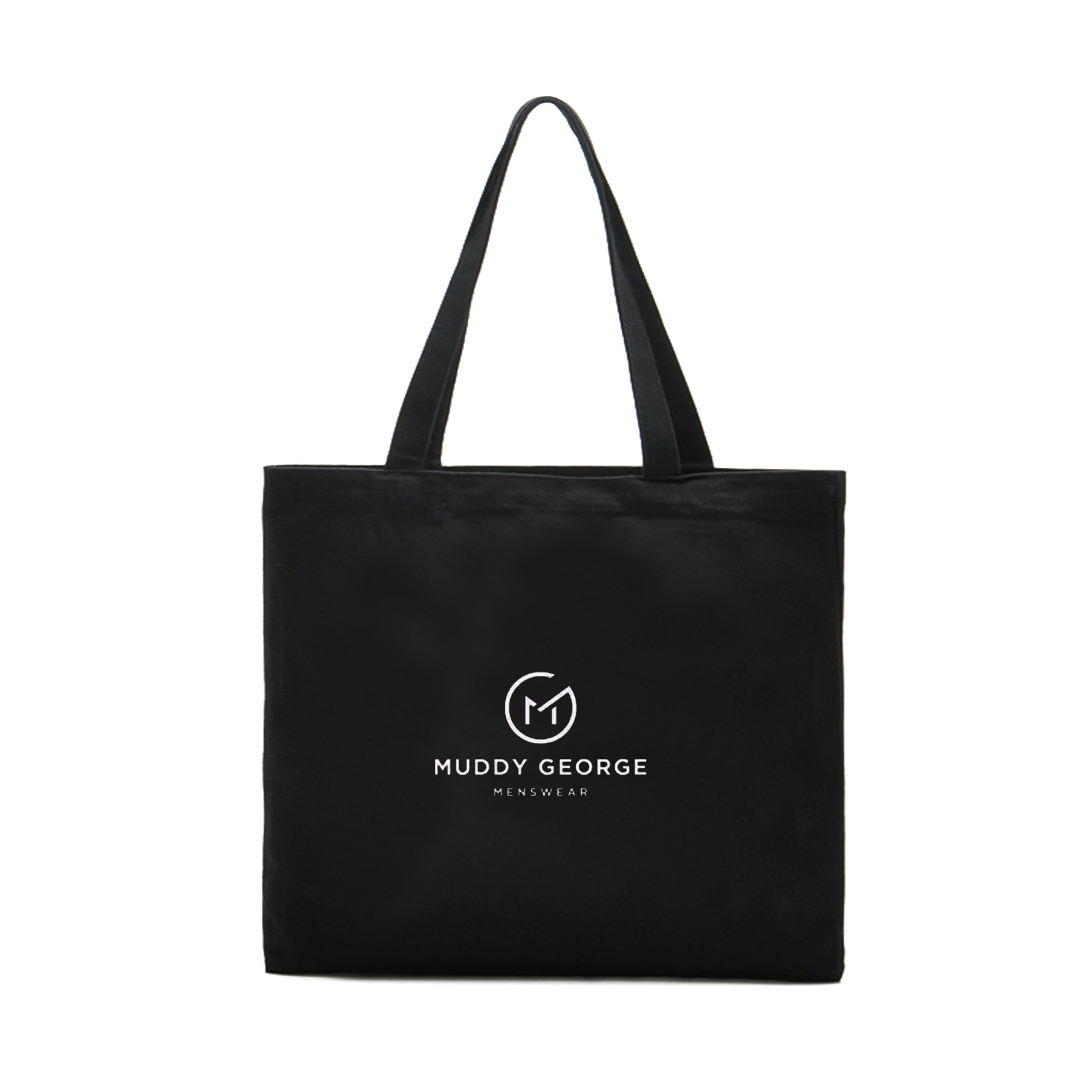 Horizontal Black Canvas Tote Bag 2