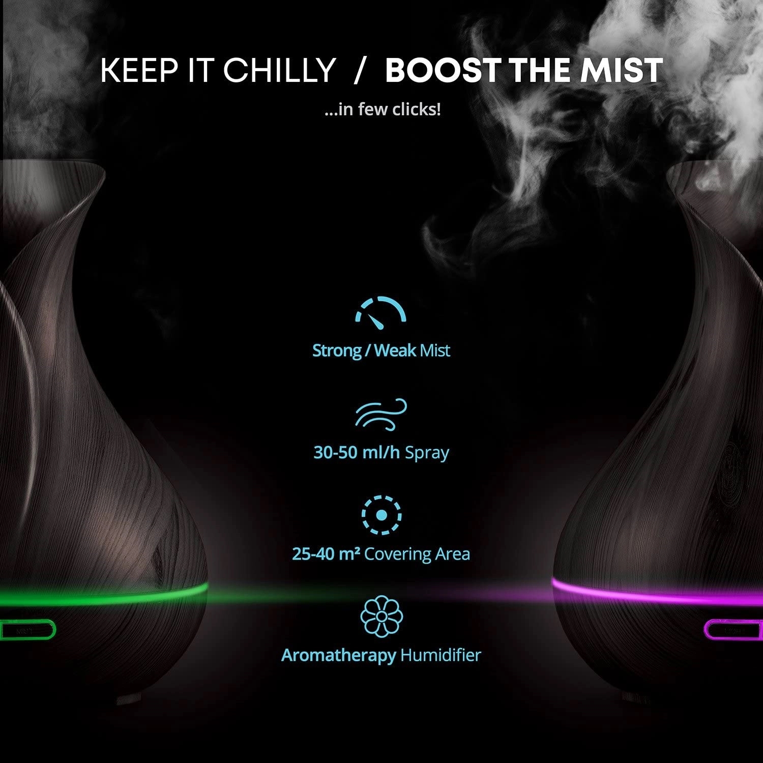 400ML Intelligence Essential Oil Diffuser Humidifier 9