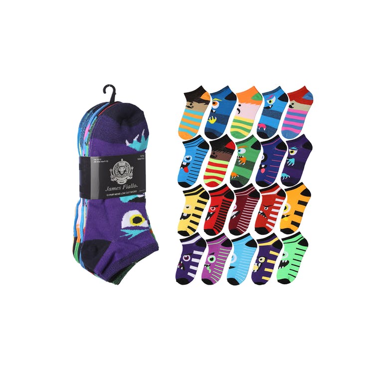 Men's Low-Cut Socks - Monsters Size 10-13 10 Pack 2