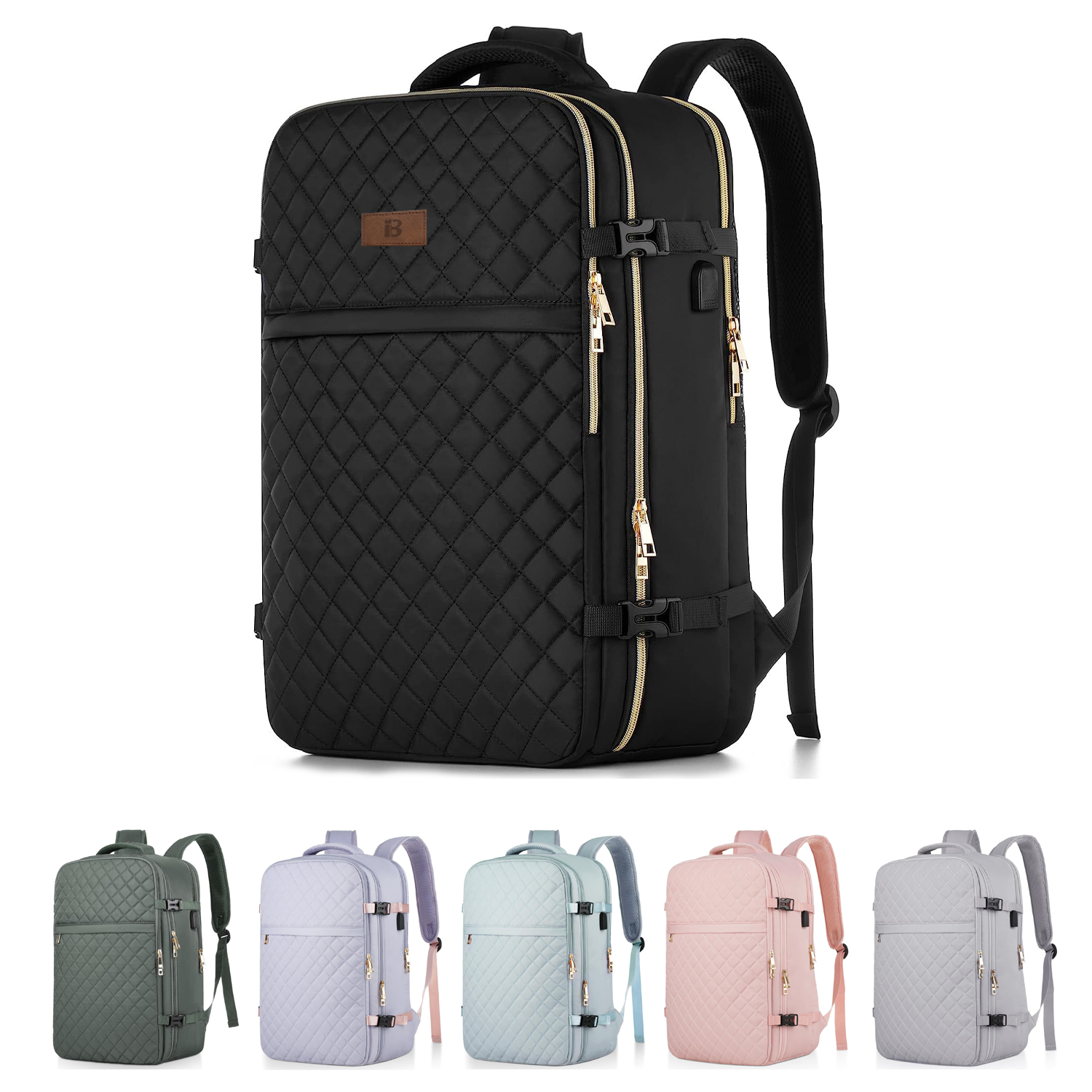 Polyester 17 Inch Laptop Large Carry On Travel Backpack