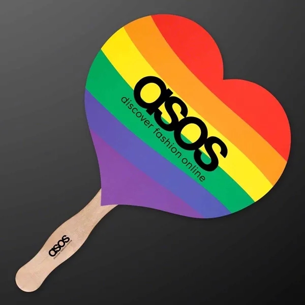 LGBT Rainbow Heart Shaped Paper Fan 4
