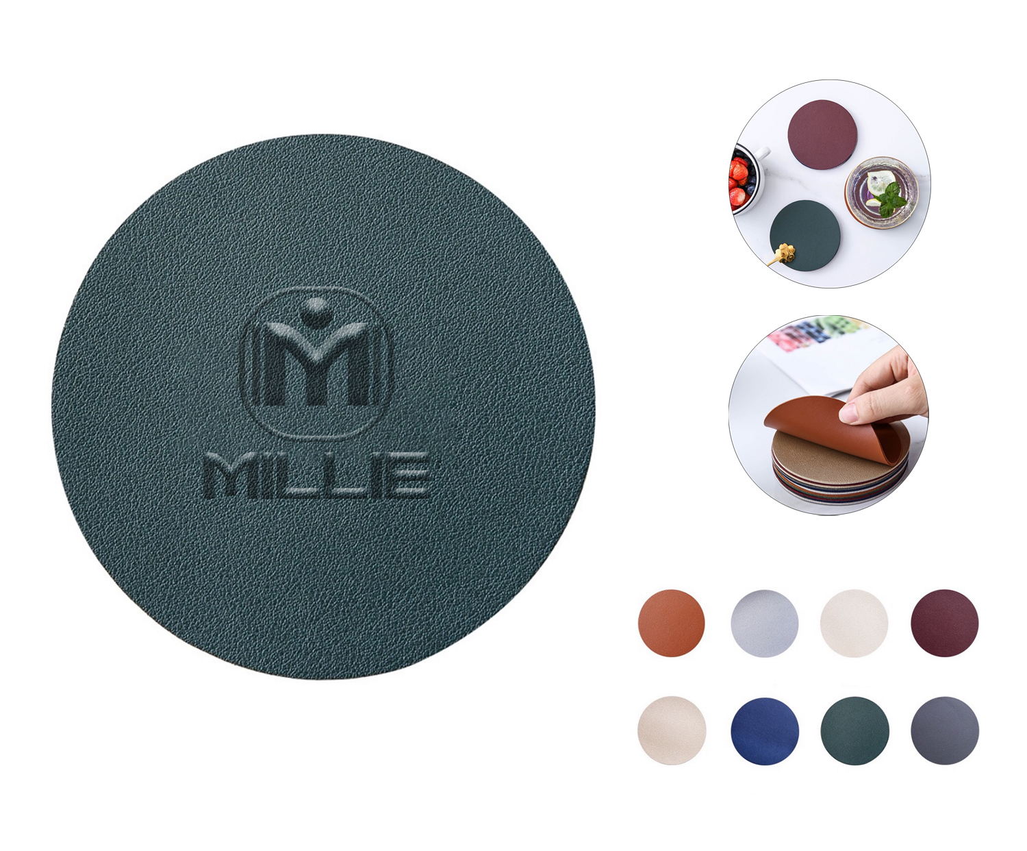 Round Leather Coaster 1