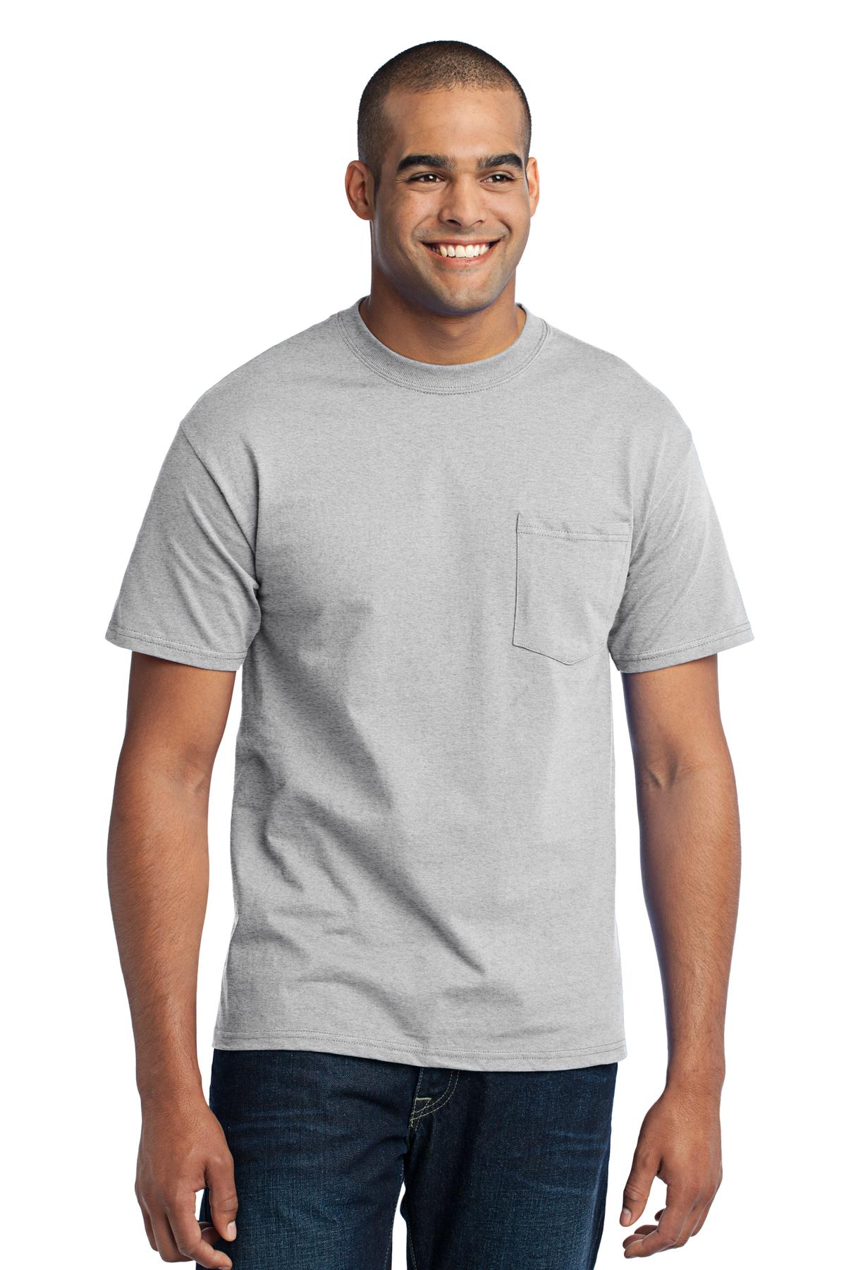 Port & Co Core Blend Pocket Tee. PC55P 80