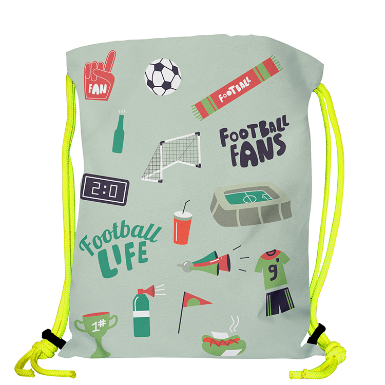 Super Drawstring Pack (Two side Imprint)-Neon Yellow Heavy Rope 9