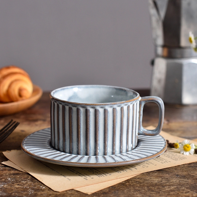 Custom 7 oz Ceramic Coffee Mug Saucer Set 7