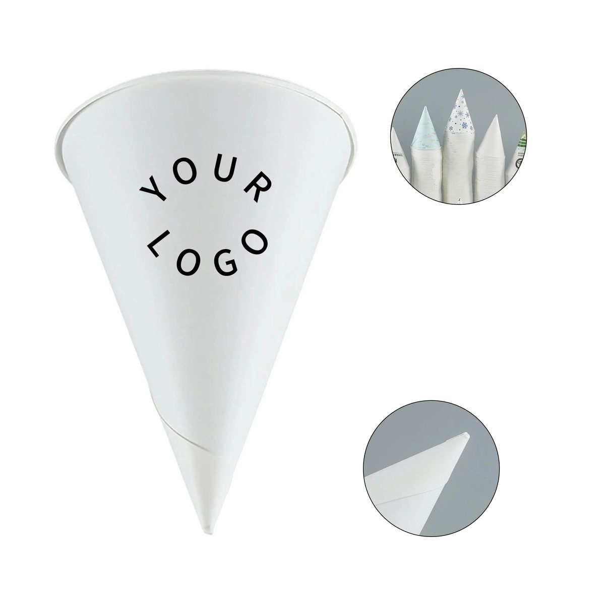 Disposable Paper Cone Cups for Ice and Drinks 4