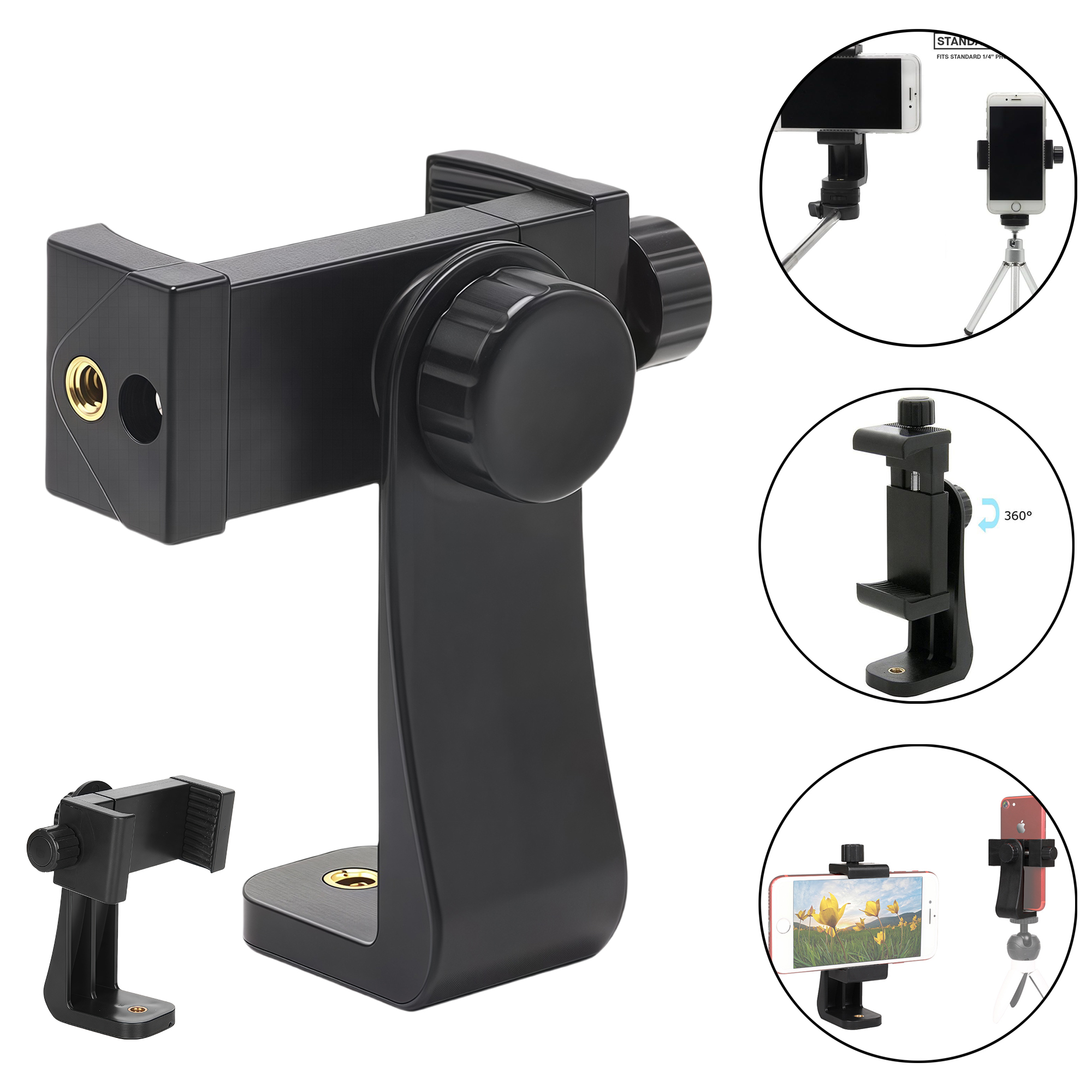 Adjustable Phone Clip Tripod Stand with 360 Rotation for Video Live Streaming 3