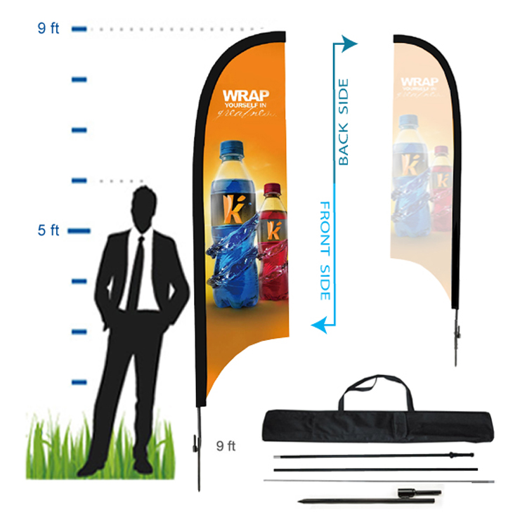 9 ft. Concave Advertising Flag Kit 1 (Single Sided) 1